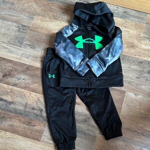 Under Armour Black and Neon Green Kids Set